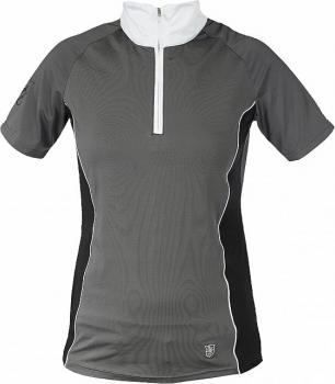 Horze; Damen-Funktions-T-Shirt Sini - schwarz/grau