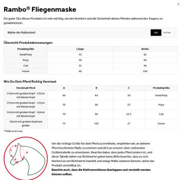 Horseware; RAMBO Plus Flymask - outmeal/cherry
