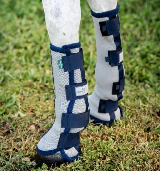 Horseware; Flyboots - 2er Set - silver/navy