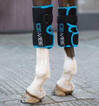 Horseware; Ice-Vibe Knee Wrap (Karpalgelenk) - schwarz/aqua