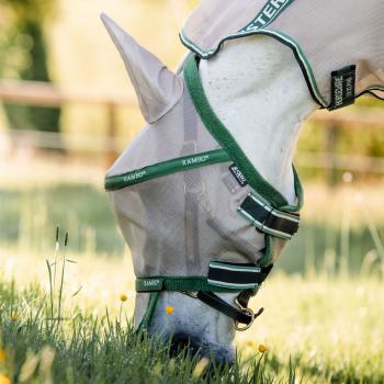 Horseware; RAMBO Plus Flymask - outmeal / green