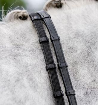 Horseware; Leder - Gummizügel mit Stegen - braun